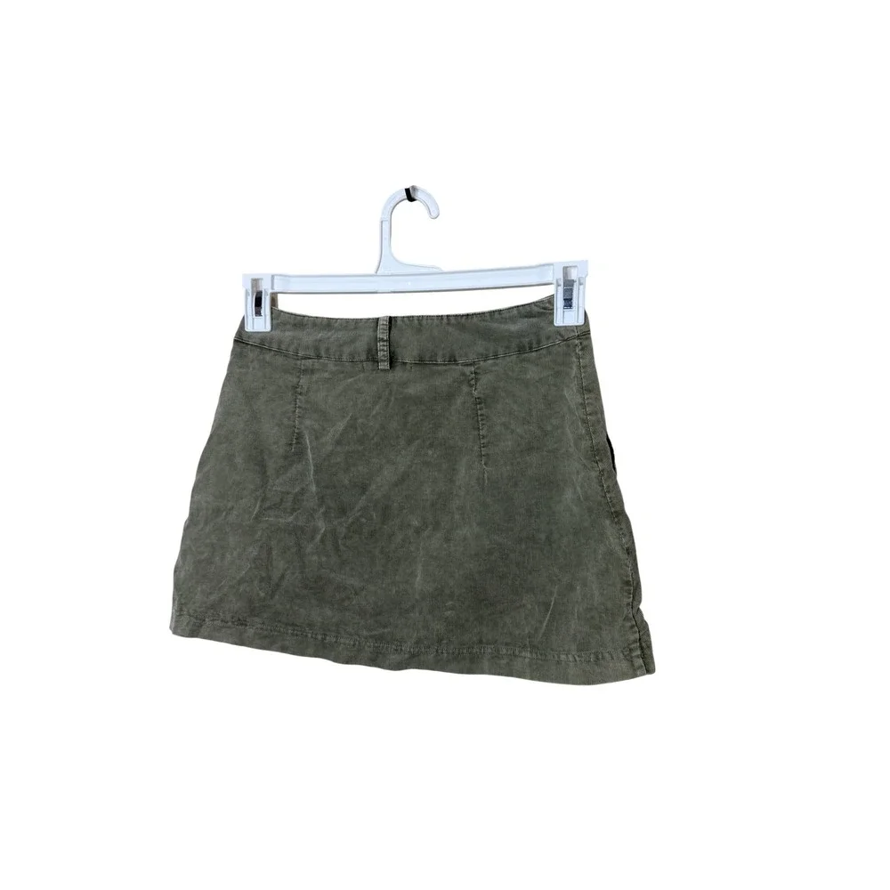 Mustard Seed Corduroy Utility Skirt Stone Oak Olive Green‎ Mini Cargo Size S